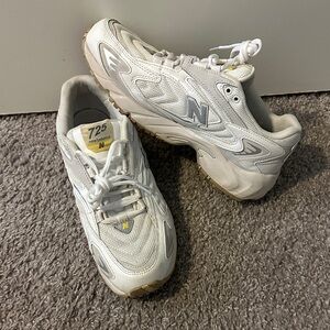 New Balance Cream and Gray Athletic Shoes